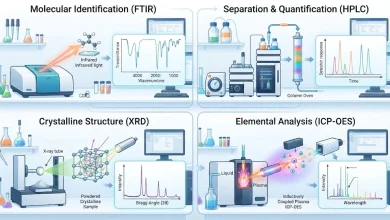 راهنمای انتخاب بهترین روشهای آنالیز مواد شیمیایی؛ از FTIR و HPLC تا XRD و ICP-OES راهنمای انتخاب بهترین روشهای آنالیز مواد شیمیایی؛ از FTIR و HPLC تا XRD و ICP-OES